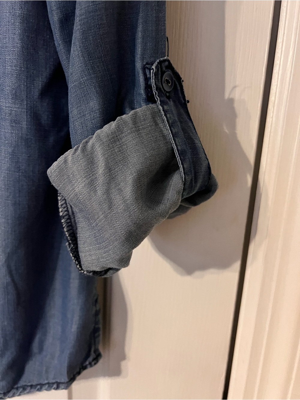 Maurices chambray button-front Tunic